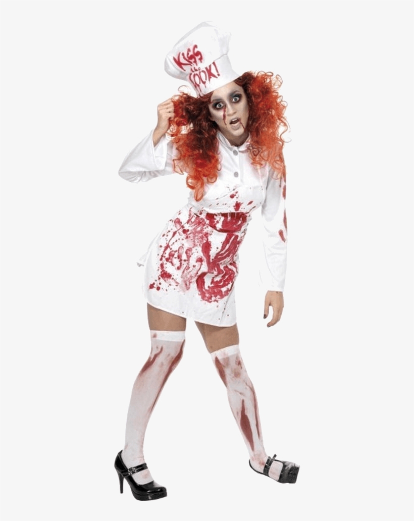 Sc 1 St Jokers Masquerade - Hell's Kitchen Bloody Chef Costume White With Dress, transparent png #3787742