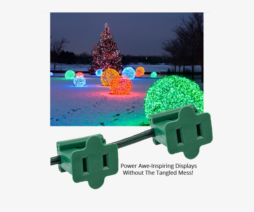 Power Electrical Displays With Zip Plugs - Holiday Lighting Outlet Female Green In Line Pass Through, transparent png #3788569