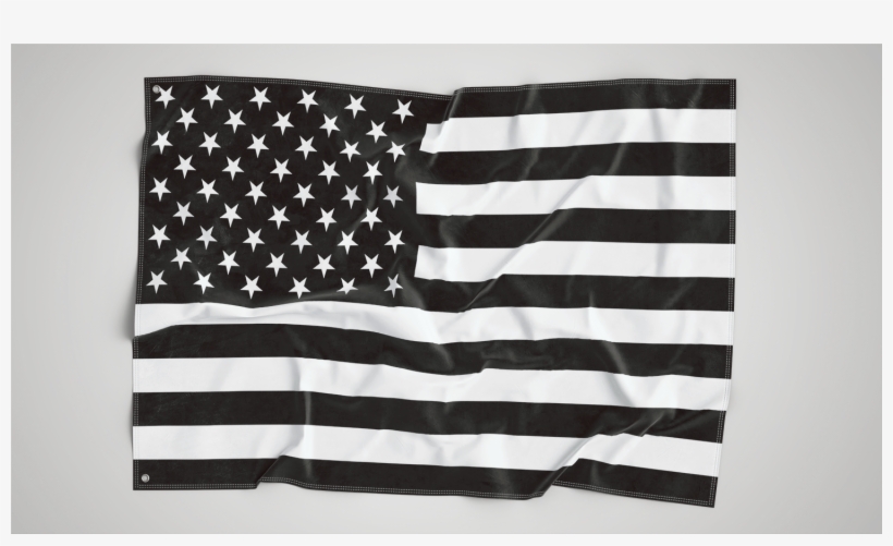 B&w American Wall Flag - Usa Flag, transparent png #3789161