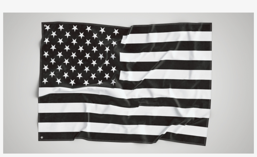 B&w American Wall Flag - Usa Flag, transparent png #3789161