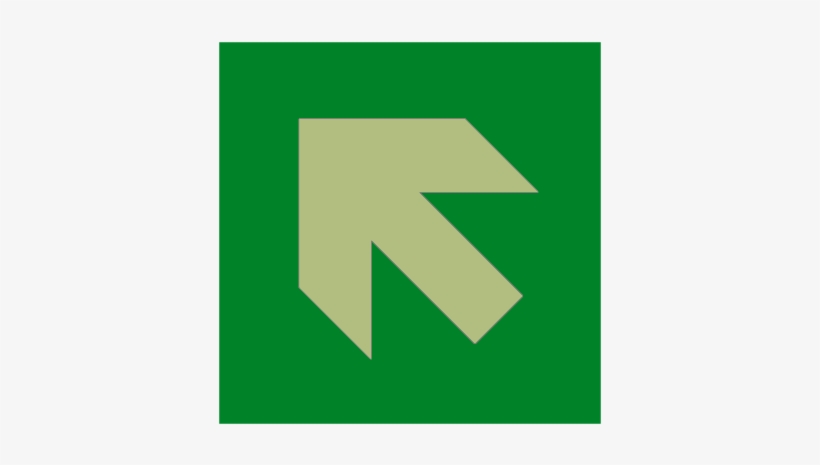 Arrow Up Left Photoluminescent Sign - Green Health And Safety Signs Arrow, transparent png #3790252