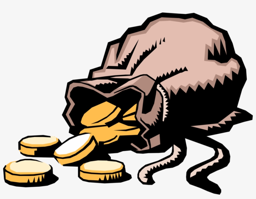 Vector Illustration Of Money Bag, Moneybag, Or Sack - Aesop's Fable The Miser And His Gold, transparent png #3790470