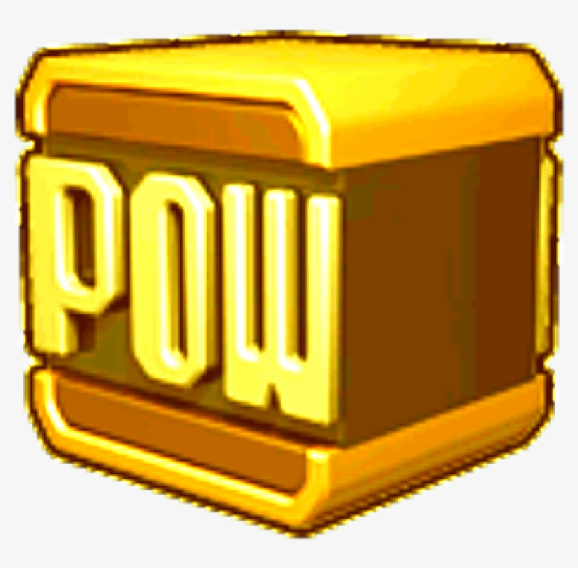 Golden Pow Block Icon - Pow Block Smash Bros, transparent png #3791197
