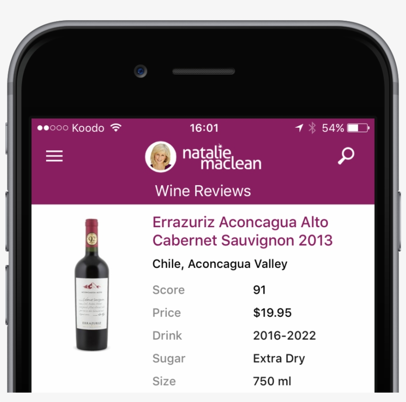Natalie Maclean App Wine - Iphone, transparent png #3791526