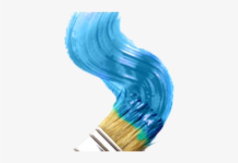 Paint Brush Clipart Transparent Background - Blue Paint Brush, transparent png #3791725