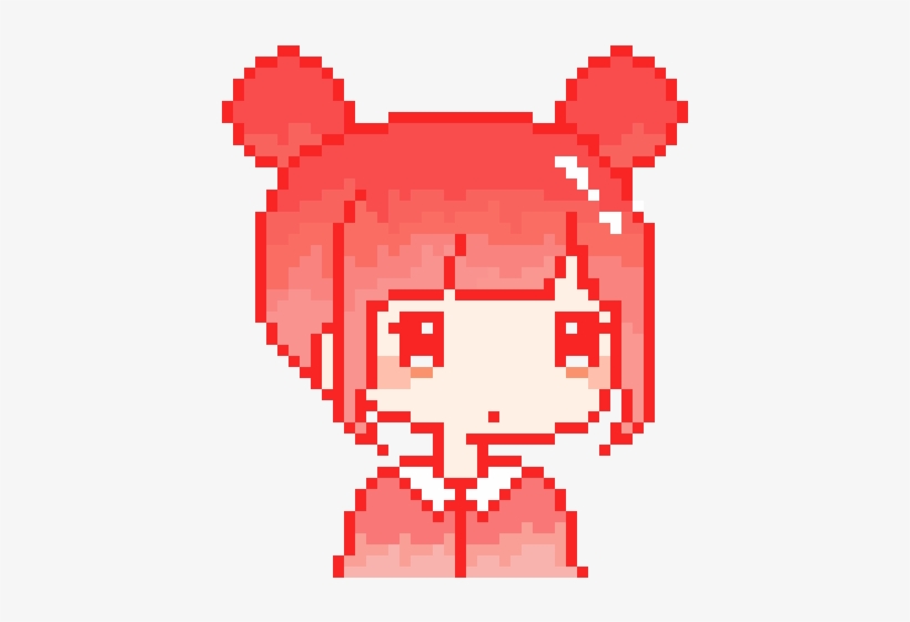 Kawaii Girl Red - Kawaii Girl Pixel Art, transparent png #3793231