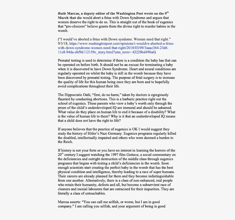 Argument That Every Baby Is A Human Being Deserving - Document, transparent png #3793433