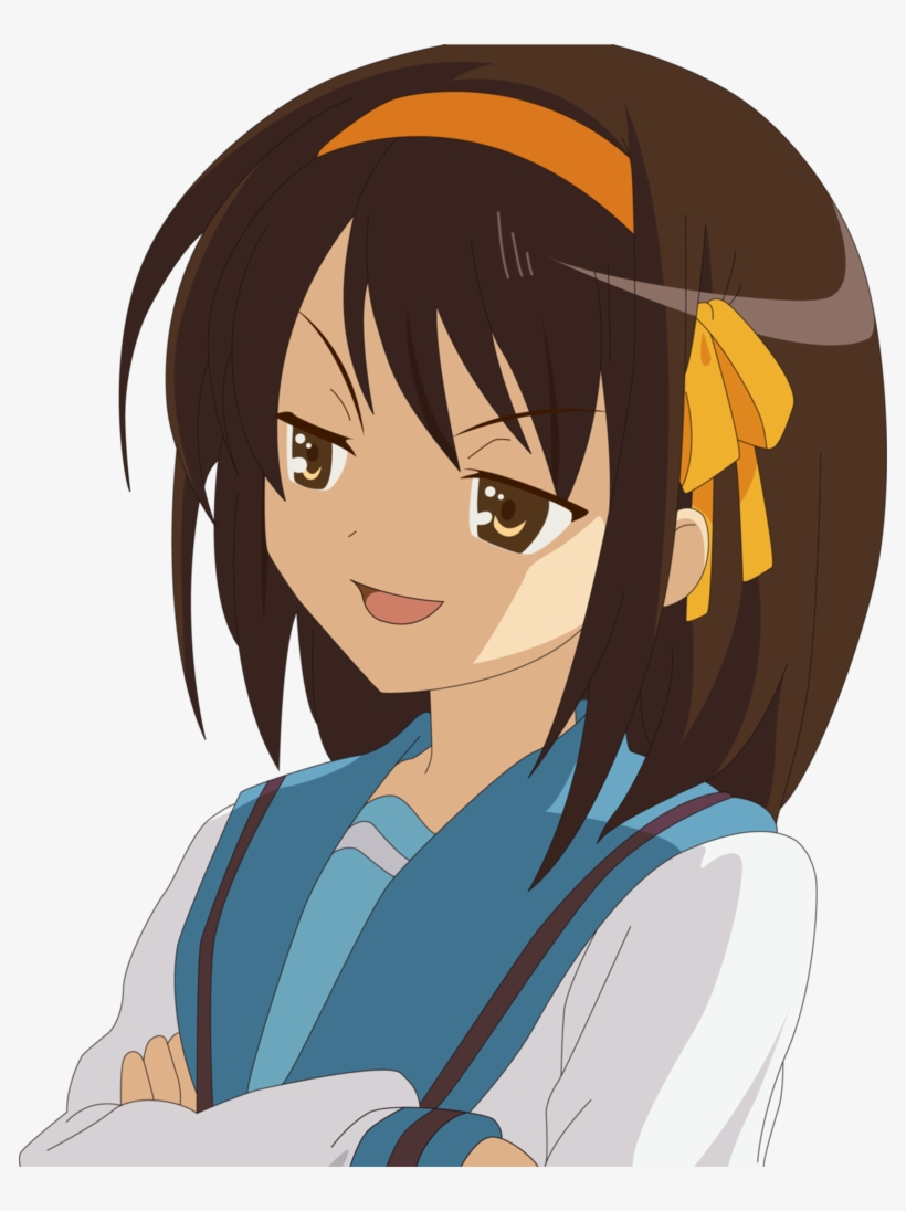 Smug Haruhi - Haruhi Suzumiya Face Png, transparent png #3793665