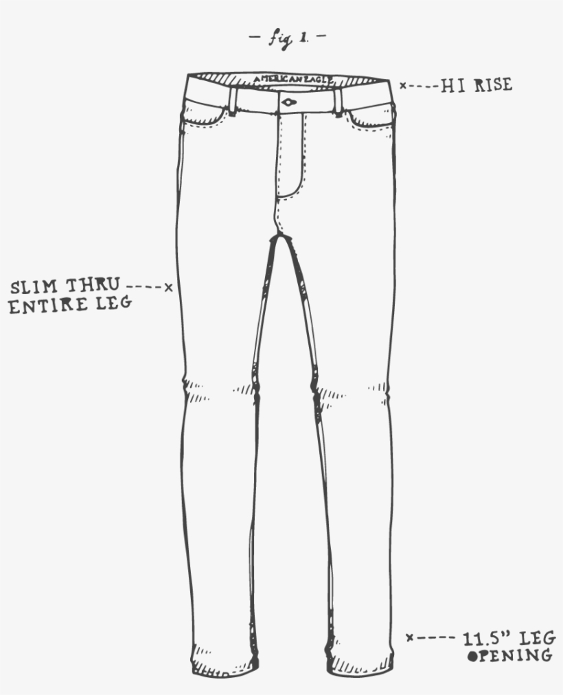 Jeansketch Hi Rise Skinny - Drawing, transparent png #3794816