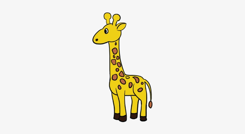 Lovely Inspiration Ideas How To Draw A Girafe Giraffe - Giraffe Cartoon Easy To Draw, transparent png #3795096