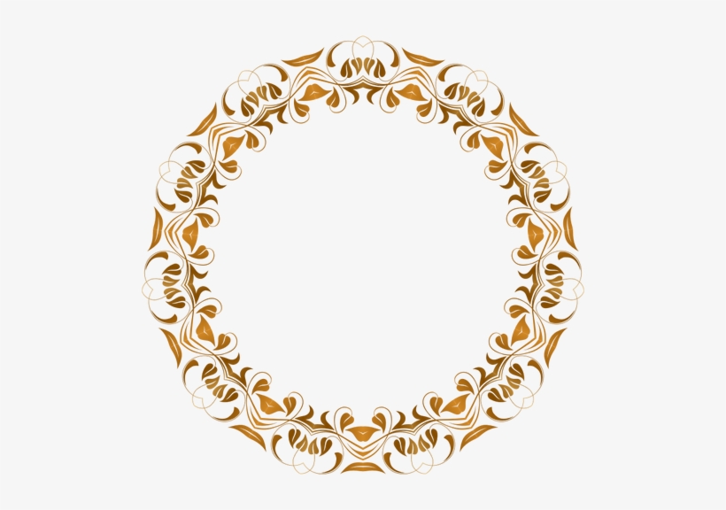 Graphics Of Decorative Border With Flowers And Leaves - Bingkai Bulat Bunga, transparent png #3795194