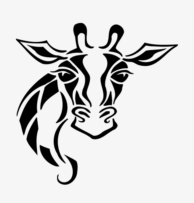 Giraffe Head Decal - Schablone Giraffe, transparent png #3795259