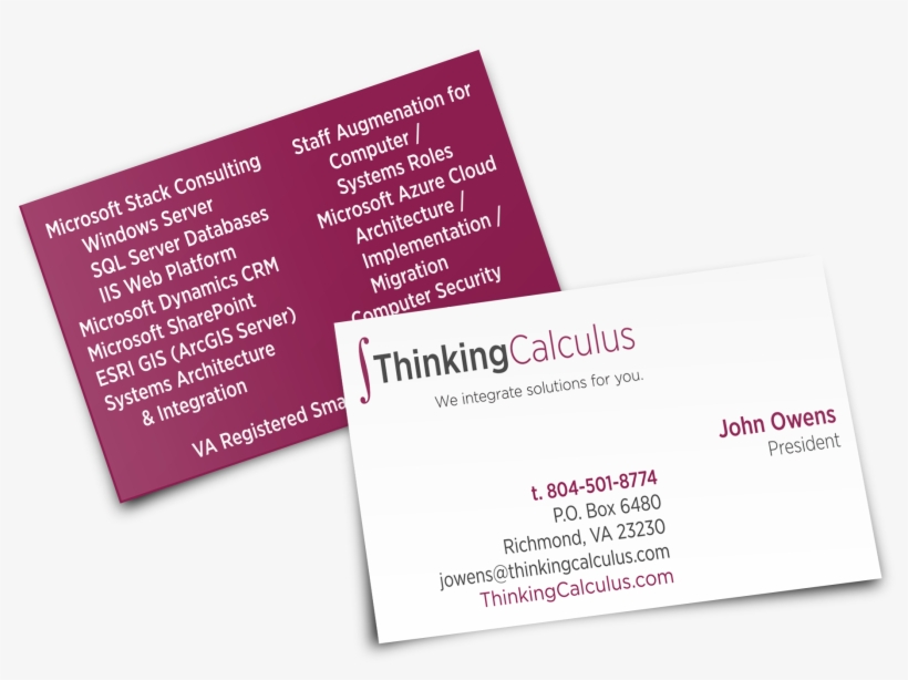 Thinkingcalculus Logo Finilization And Business Cards - Business Card, transparent png #3795831