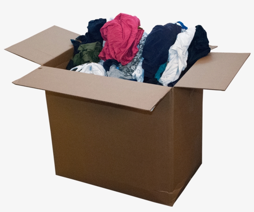 Wiping Rags - Cardboard Box Filled With Clothes, transparent png #3796435