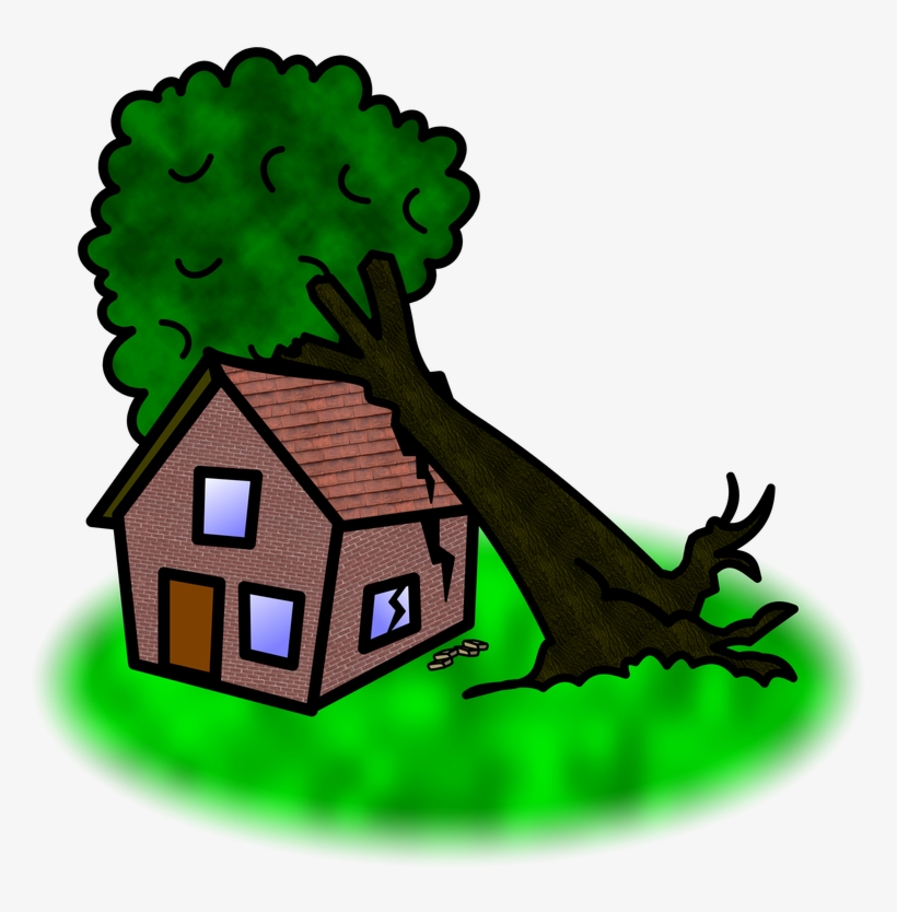 Symbol Verbs F - Tree Falling On House Cartoon, transparent png #3797048
