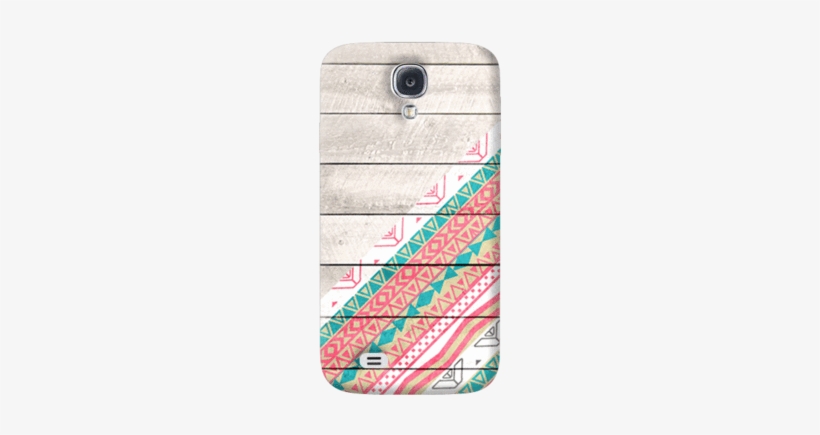 Tribal Aztec Wooden Teal Galaxy S4 Case - Andes Tribal Aztec Coral Teal Chevron Wood Pattern, transparent png #3798905