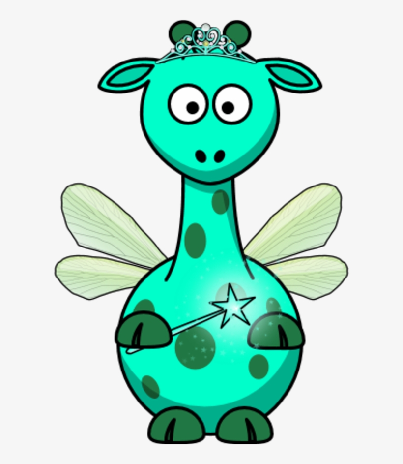 Giraffe As A Fairy - Cartoon Giraffe, transparent png #3799204