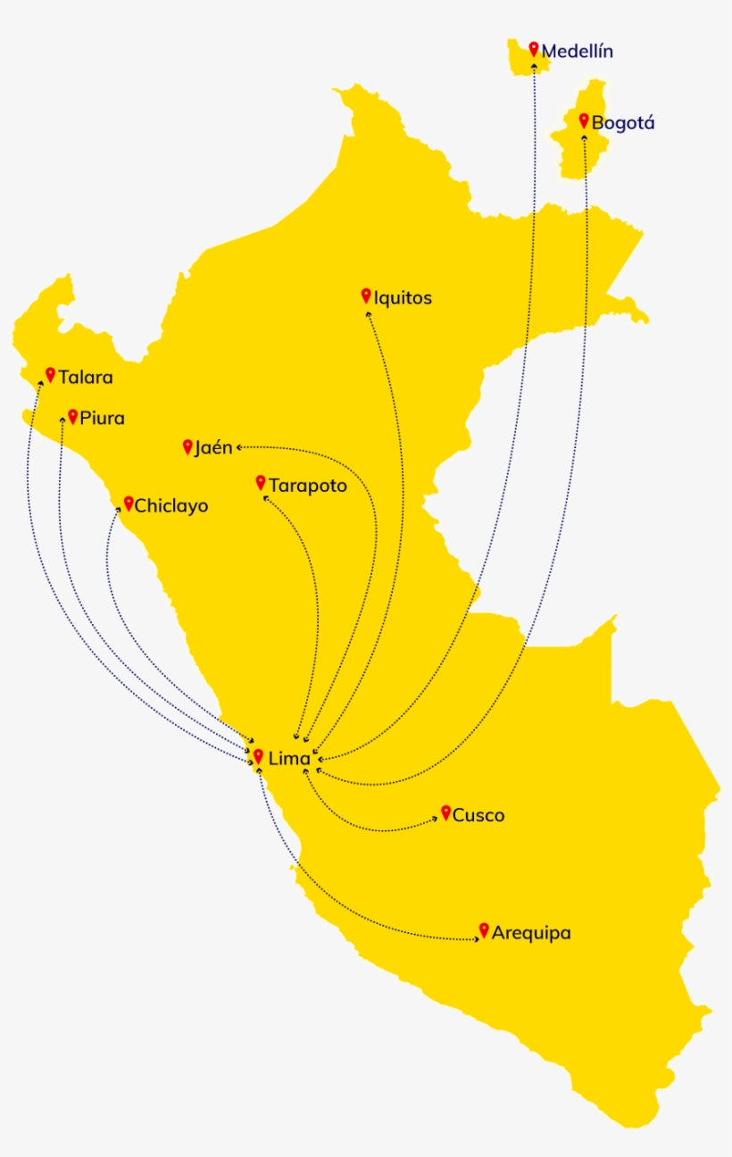 Mapa Perú - Map Of Peru With The Capital Lima, transparent png #3799359