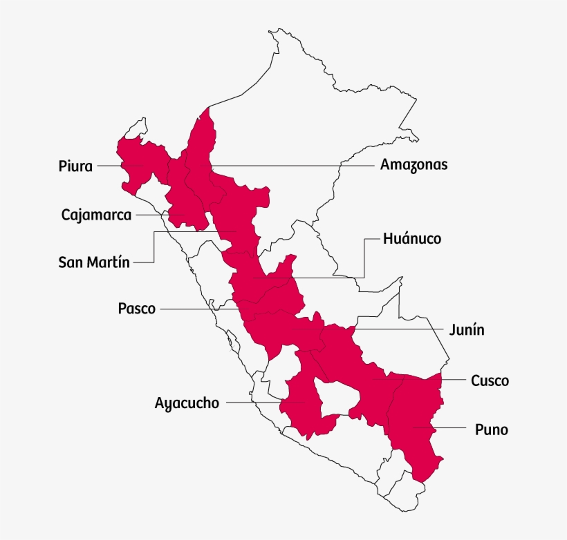 87% Of All Peruvian Coffee Is Grown In The San Martín, - Map, transparent png #3799442