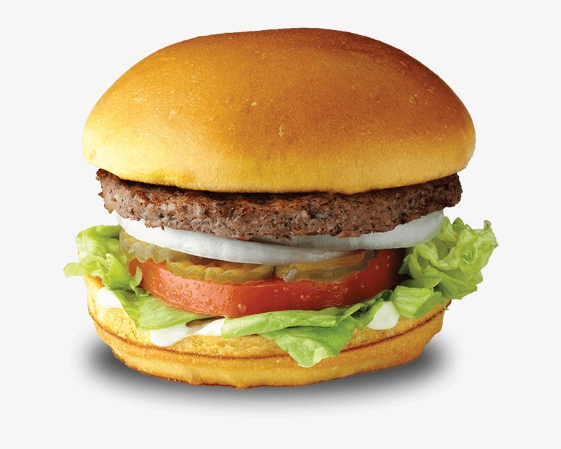 James Burger - Cheeseburger With Lettuce Tomato And Onion, transparent png #3799897