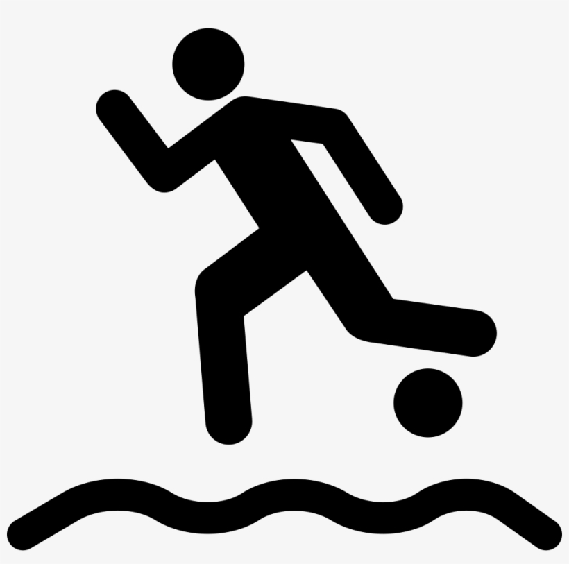 Beach Soccer Player Running With The Ball On The Sand, transparent png #380144