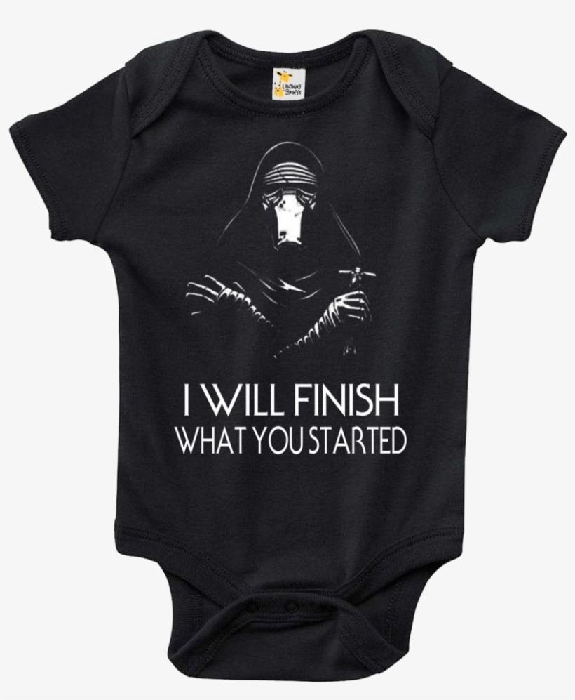 Star Wars I Will Finish What You Started Kylo Ren - Baby Bodysuit - As We Change The Diaper, transparent png #381778