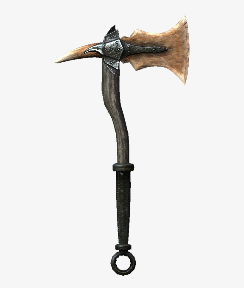 Drawn Axe Skyrim One Handed - Skyrim Dragon Bone Axe, transparent png #381889