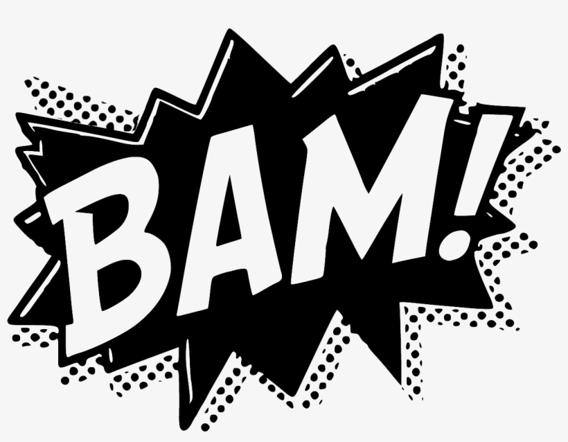 Image Black And White Stock Png For Free Download On - Superhero Bam Black And White, transparent png #382019