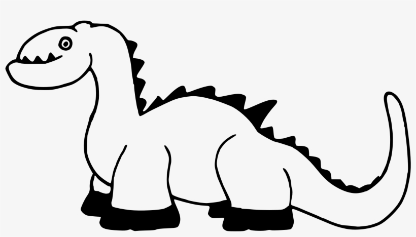 Dinosaur - Cute Dinosaur Clip Art Black And White, transparent png #382169