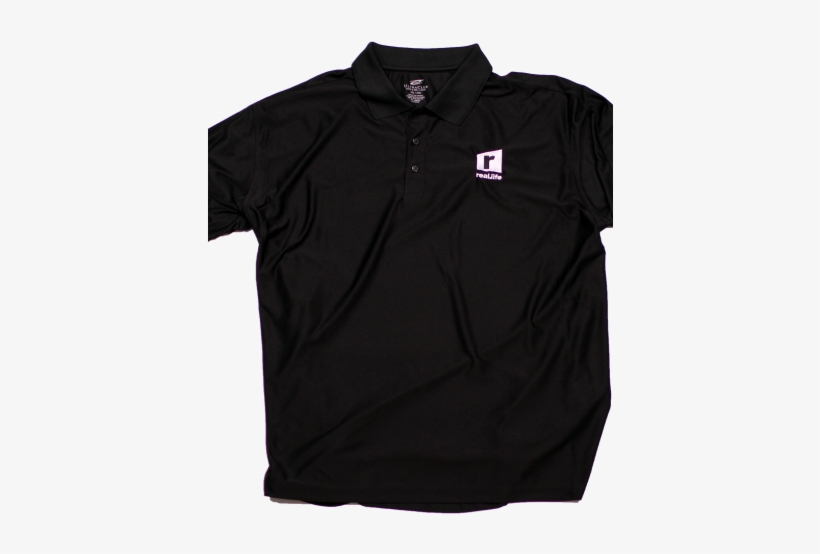 Real Life “r” Black Polo - Polo Shirt, transparent png #382187