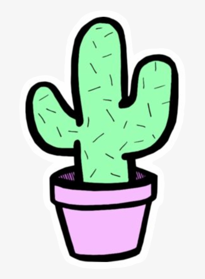 Tumblr Cactus Png Png Library Stock - Stickers Cactus, transparent png #382309