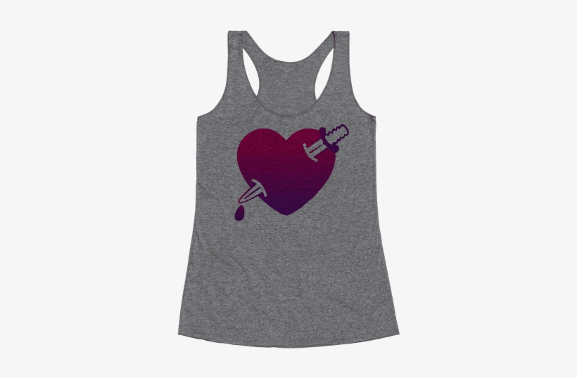 Heart And Dagger Racerback Tank Top - Don T Touch Me Cactus, transparent png #382461