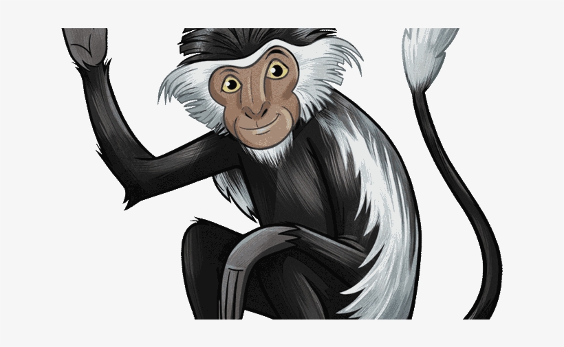 Tumbili Colobus Monkey - Cartoon, transparent png #383631