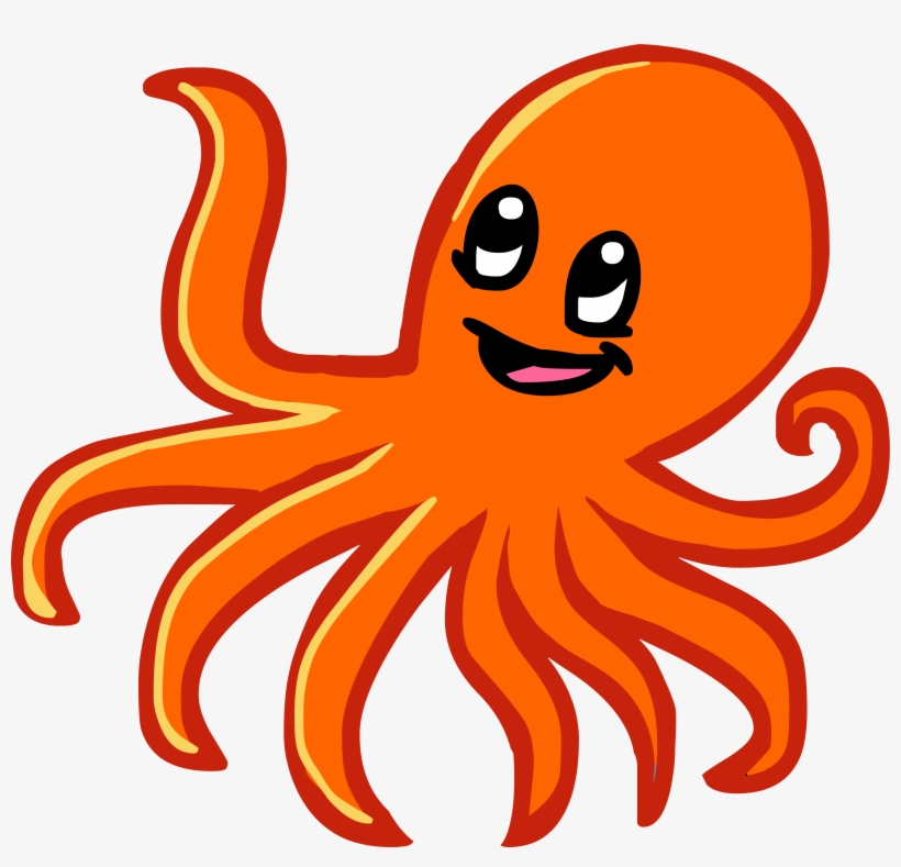 Orange Octopus Cartoon, transparent png #383948