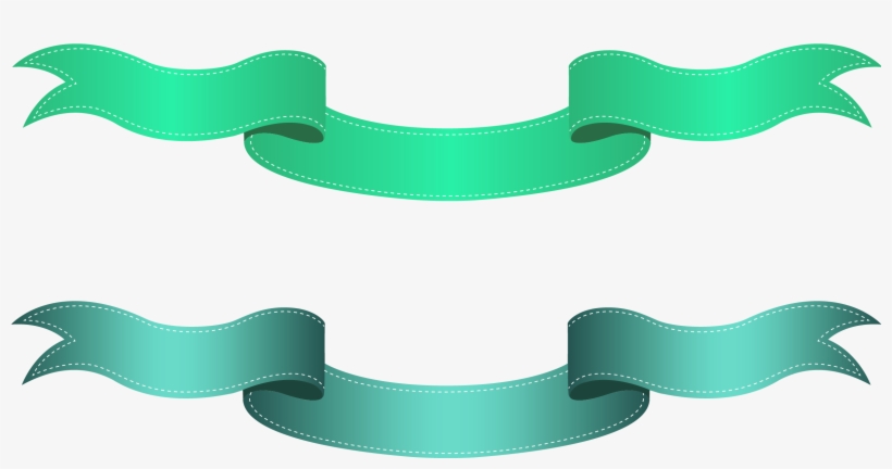 Green And Blue Banners Png Clipart Gallery - Transparent Background Ribbons Clipart, transparent png #384192