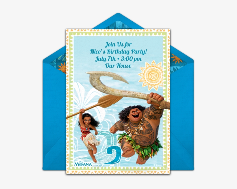Moana & Maui Online Invitation - Moana Party Supplies Pack For 8 Guests - Straws, Dinner, transparent png #384584