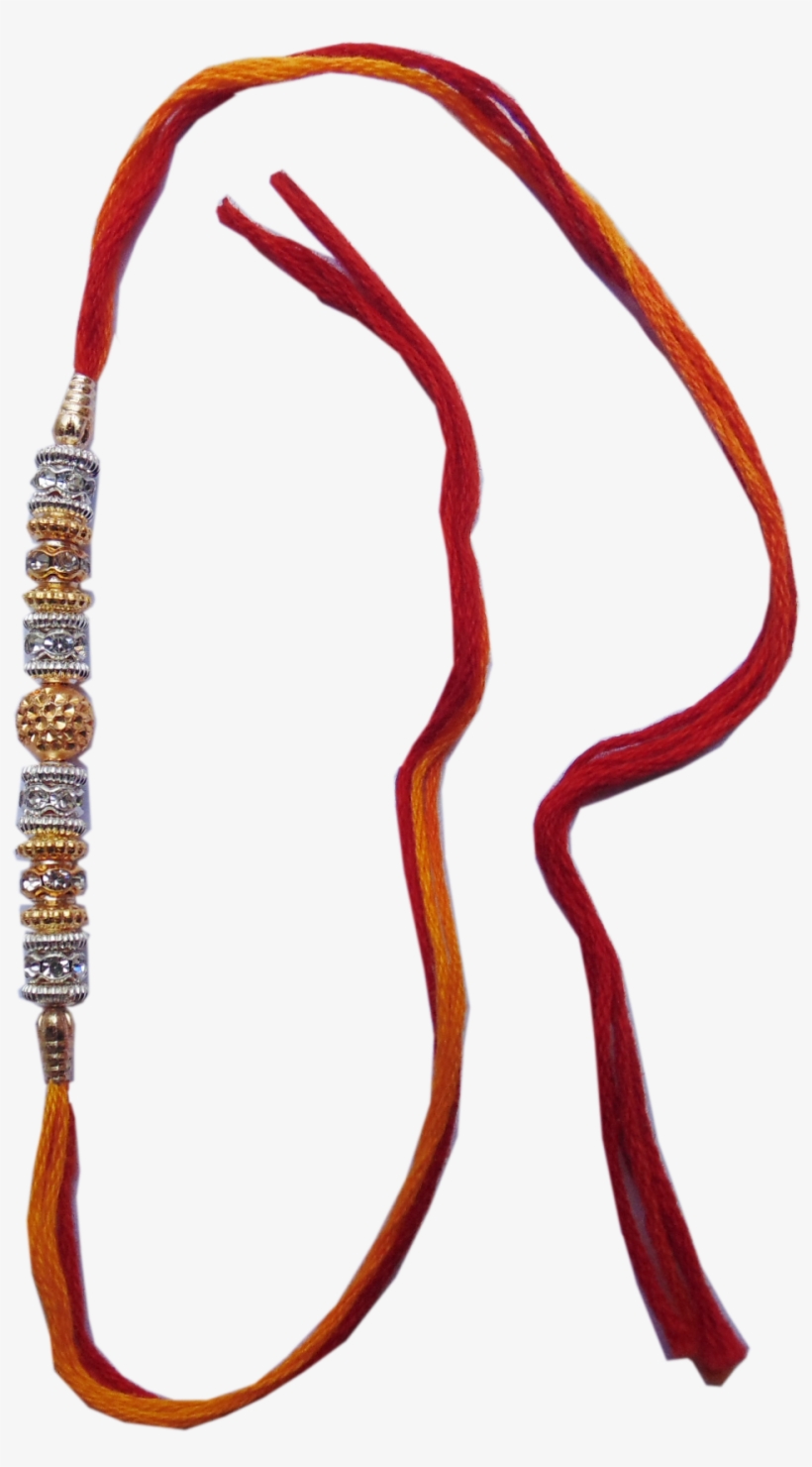 Traditional Diamond Thread Rakhi - Amber, transparent png #384709