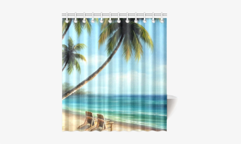 Beach Shower Curtain 66"x72" - Window Blind, transparent png #384917