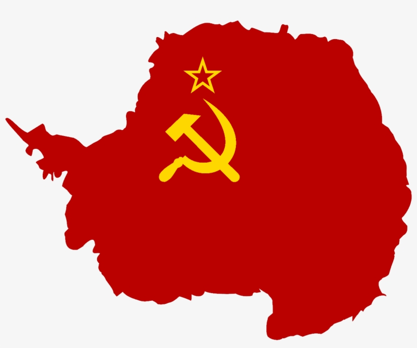 Flag Map Of Antarctica - Soviet Union Flag Map, transparent png #385312