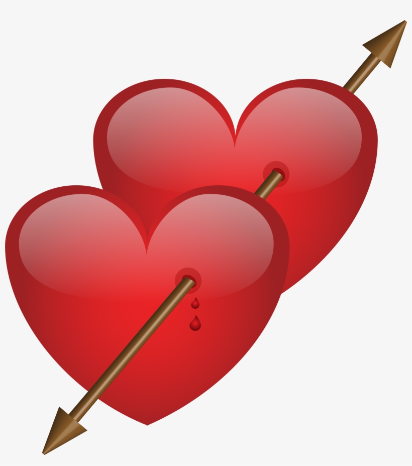 Two Hearts With Arrow Png Clip Art Image, transparent png #385671