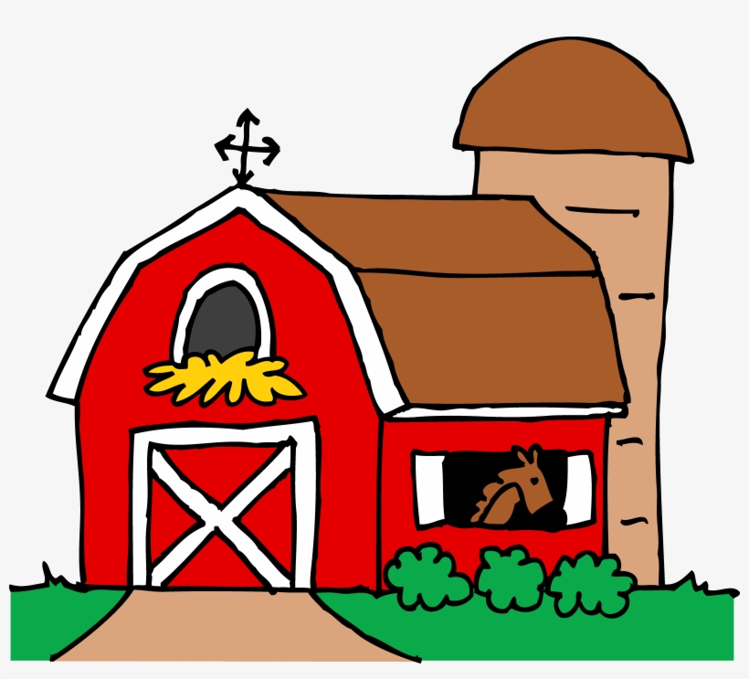 Black And White Stock Farmhouse Clipart Cute - Barn Clipart, transparent png #385696