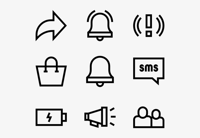 Notifications 50 Icons, transparent png #386376