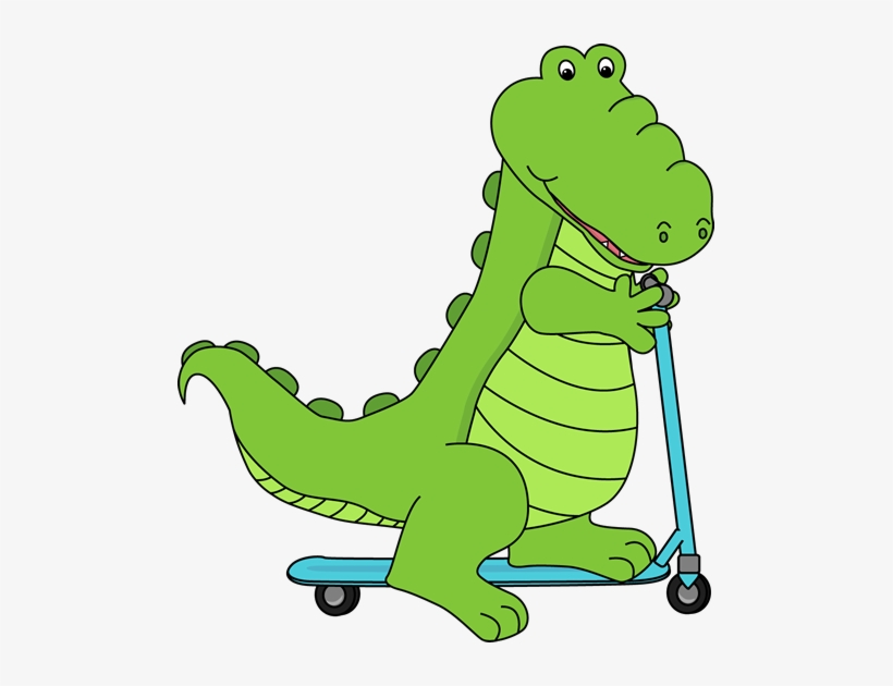 Crocodile Png Image - Alligator On A Scooter, transparent png #386850