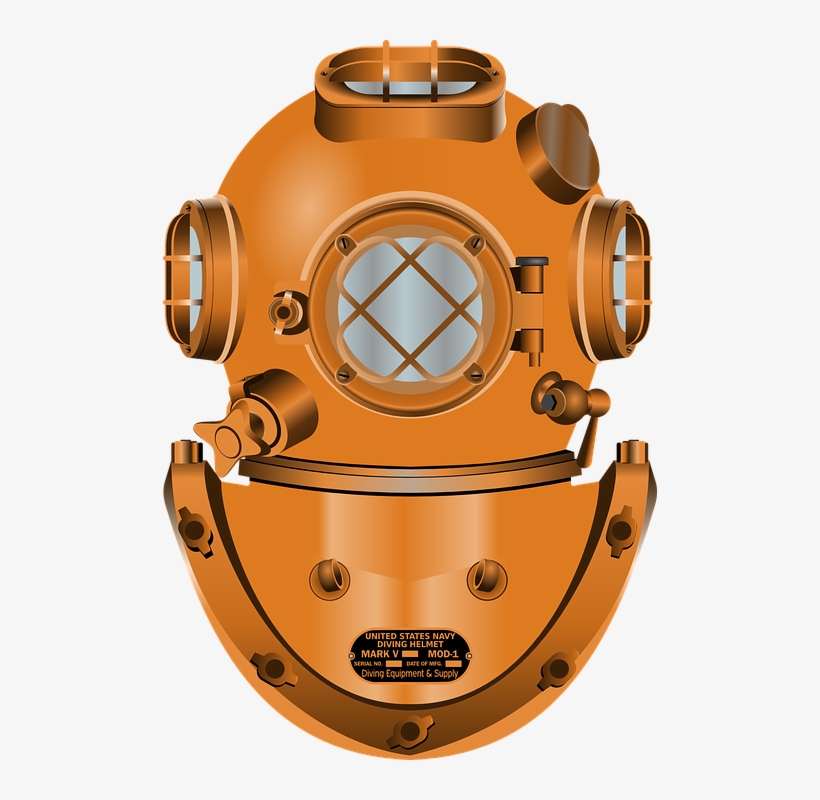 Diving Helmet Deep - Diving Helmet Clipart, transparent png #387431