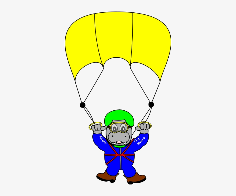 Sky Diver Hippo Clipart Png, transparent png #387780
