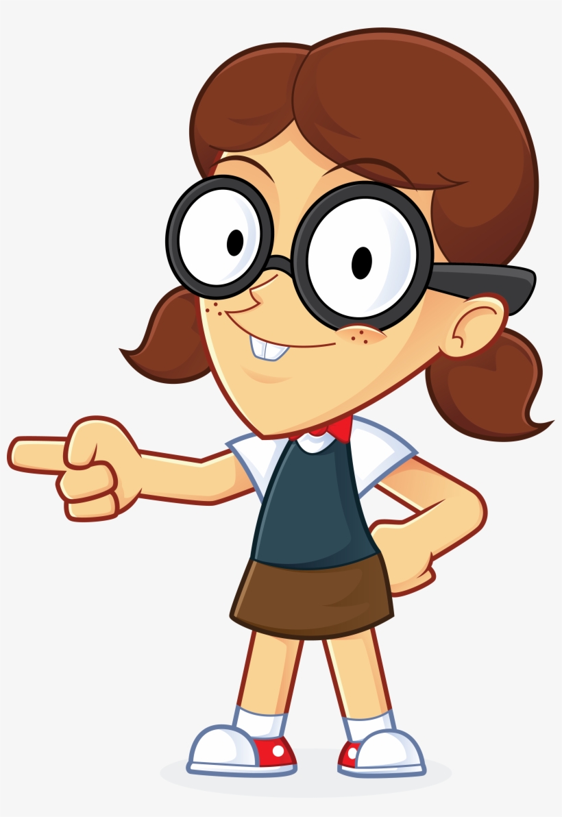 Image For Free Girl Geek Pointing People High Resolution - Nerd Clipart, transparent png #388346