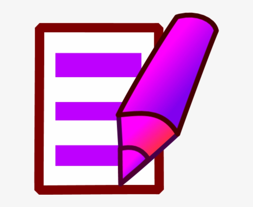 Paper Icon Cliparts - Purple Pen And Paper, transparent png #388370