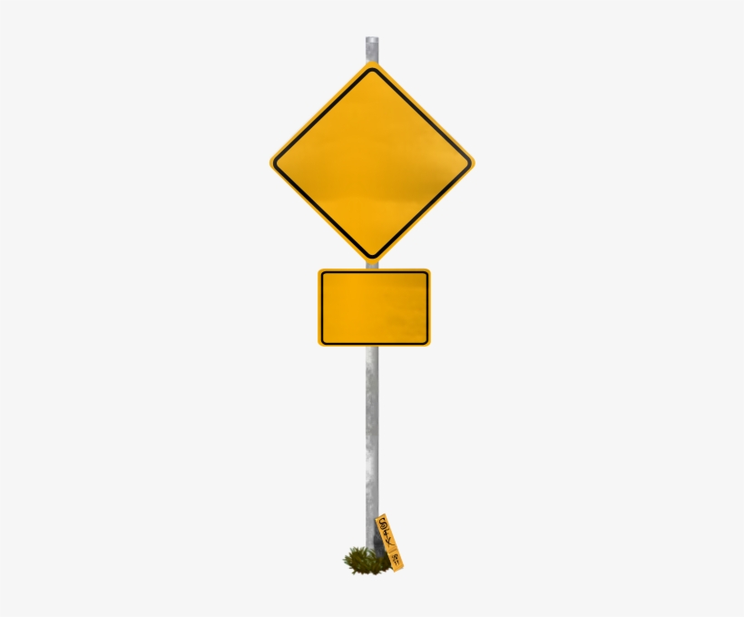 Blank Funny Road Sign 1 Transparent Png - Yellow Road Sign Png, transparent png #389059