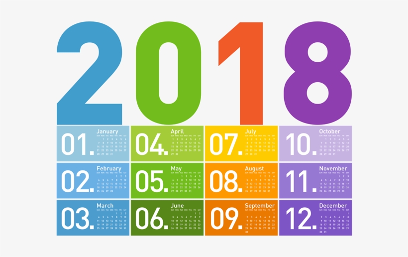 Calendar Clipart Png Image Library Stock - Calendar Of 2018 High Quality, transparent png #389665