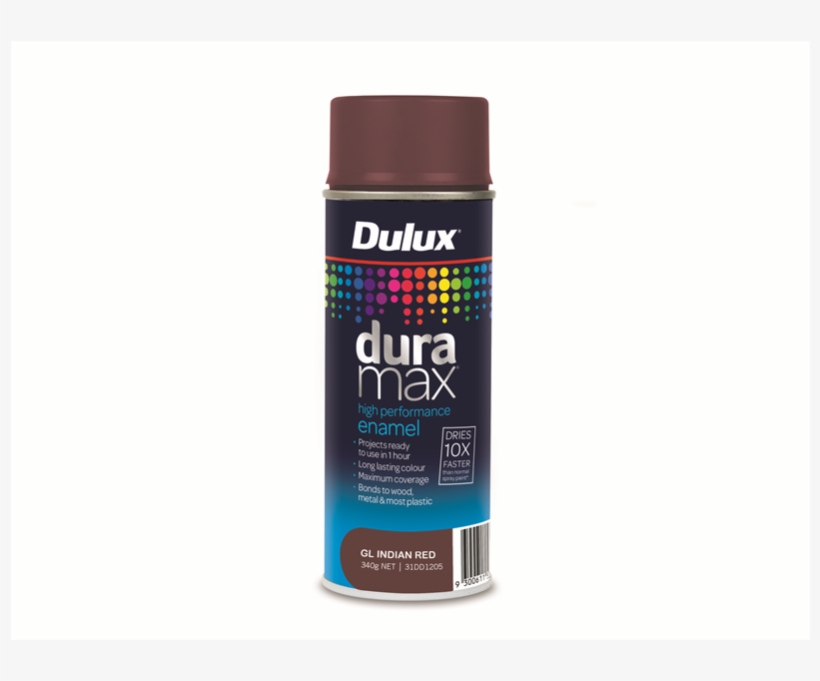 Dulux Duramax 340g Gloss Indian Red Spray Paint - Dulux Satin Black Spray Can, transparent png #3800147